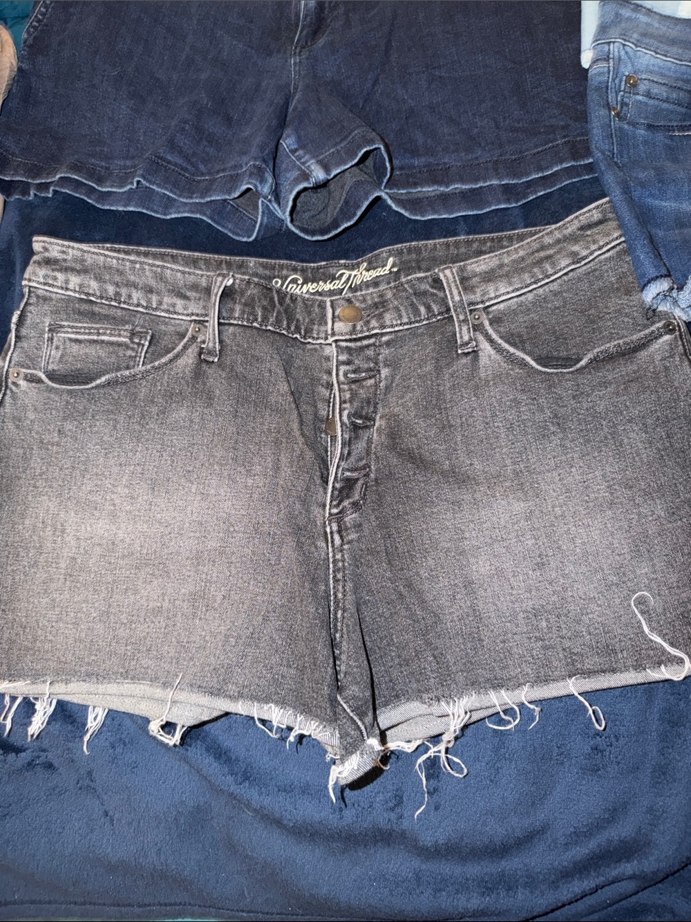Universal Thread Women's Gray Washed Denim Cutoff Shorts